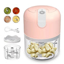 Mini Processador Elétrico de Alimentos Recarregável de - Aço Inox